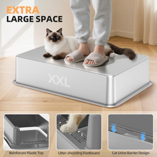 WoofiGo Litter Box in X-Large, 3 - Light Gray (Pack of 1)