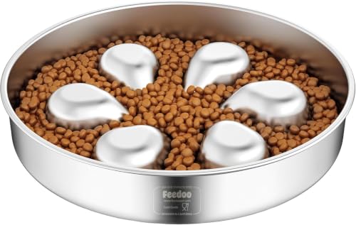 Feedoo Pet Feeder in L 3.5-Cup, Flower-1Pack