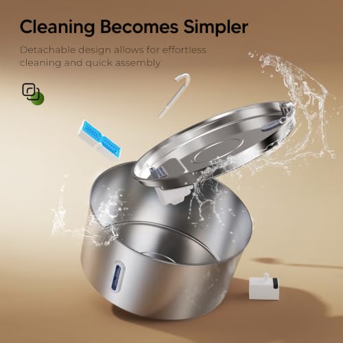 PEKTACO Animal Water Dispenser in silvery
