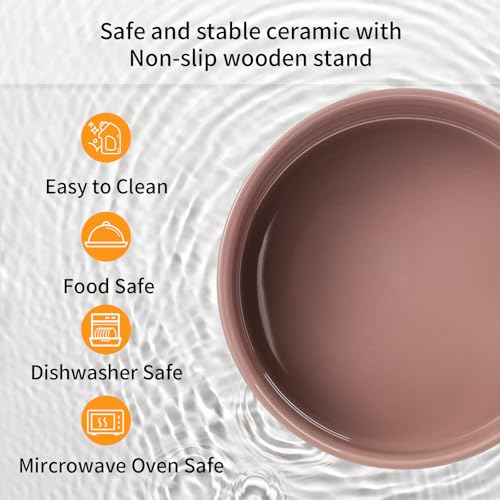 DJJJOOYS Pet Feeder in Slanted Small Dog Bowl, Khaki
