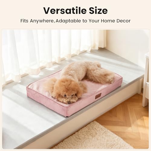 OhGeni Pet Bed Mat in 24"x 16"x 3” (For Sprawling), 02-Pink