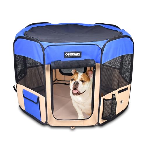 JESPET Pet Playpen in 36x36x24 Inch (Pack of 1), Blue
