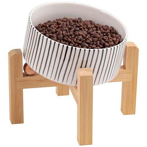 DJJJOOYS Pet Feeder in Slanted Small Dog Bowl, vertical stripe