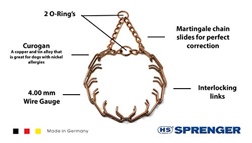 Herm Sprenger Animal Collar in 25in (63cm) x 4mm, Gold