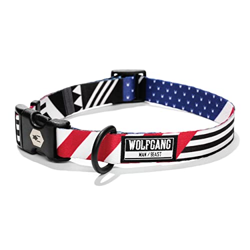 Wolfgang Man & Beast Animal Collar in Large (1 Inch x 18-26 Inch), PledgeAllegiance Print