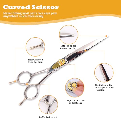 hyzrqwyw Scissors in 4 pieces - Professional Kit, Silver