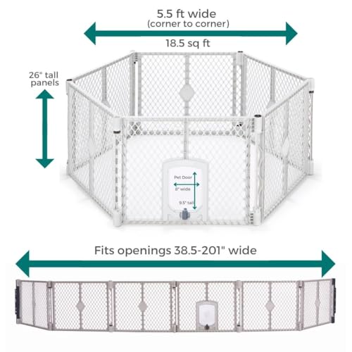 MYPET Pet Playpen in 6-Panel Barrier, Light Gray