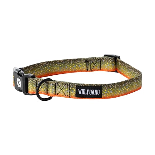 Wolfgang Man & Beast Animal Collar in Small (5/8 Inch x 8-12 Inch), BrookTrout Print
