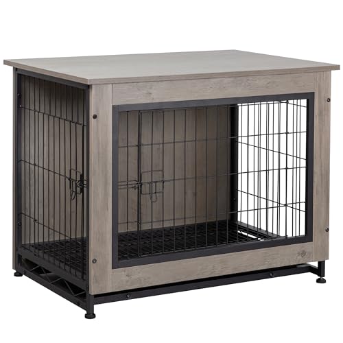 Shintenchi Animal Cage in 27.2"L x 20.1"W x 23.6"H, Grey
