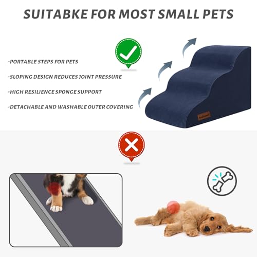 aodisman Animal Stair in Standard 3-Step 15.7"H, Blue