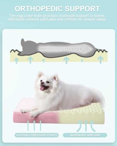 KSIIA Pet Bed Mat in 23.0"L x 17.0"W x 3.0"Th, Pink
