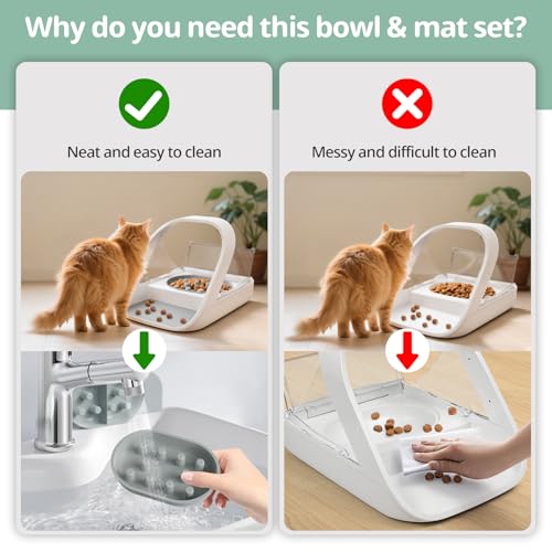 Baofum Pet Feeder in 2+1 Pack, Gray Bowls