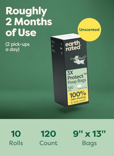 Earth Rated Waste Bag in 1 Count (Pack of 120), Black/White