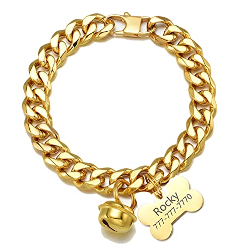 Abaxaca Animal Collar in Kitten Neck 10"-12", Blue,Gold,Golden,Gray,White
