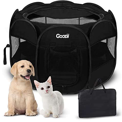 Goozii Pet Playpen in S [29" x 29" x 17"], Black