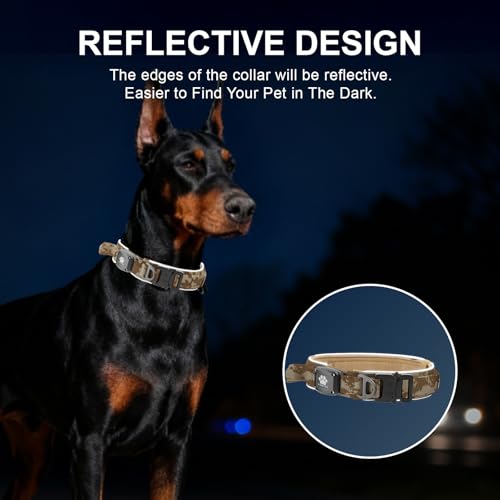 YaoTya Animal Collar in M(15"-18.5"), Camouflage Khaki