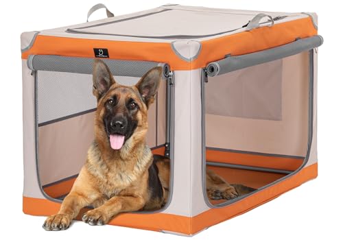 A 4 Pet Animal Cage in 40.0"L x 25.0"W x 25.0"H, Orange+Beige
