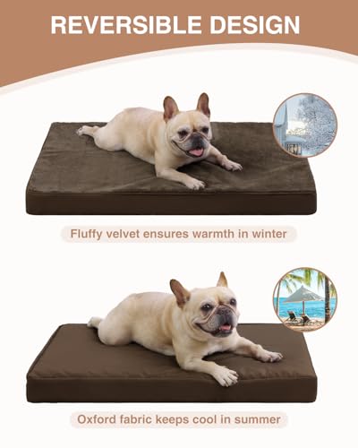 KSIIA Pet Bed Mat in 23.0"L x 17.0"W x 3.0"Th, Brown
