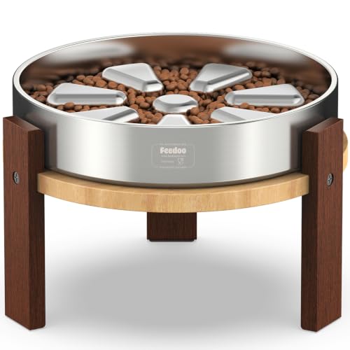 Feedoo Pet Feeder in 8" Height 4-Cup Slow Feeder