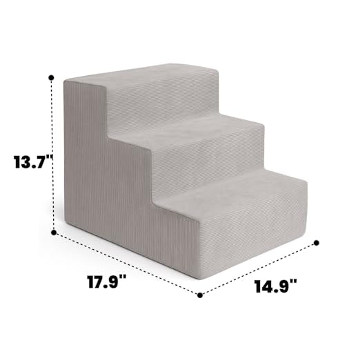 MEWANG Animal Stair in 3 steps: 17.95''L×14.96''W×13.70''H, Square Corner