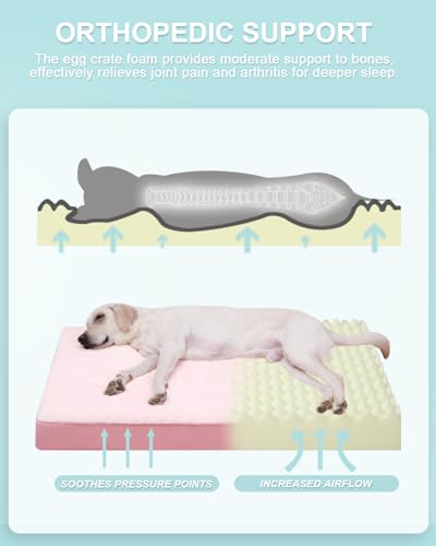 KSIIA Pet Bed Mat in 35.0"L x 22.0"W x 3.0"Th, Pink
