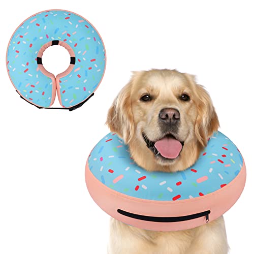 Supet Animal Recovery Collar Cone in XL(Neck 14"-18"), Donut Blue