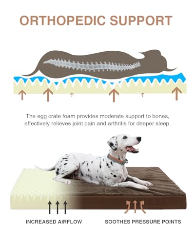 KSIIA Pet Bed Mat in 35.0"L x 22.0"W x 3.0"Th, Brown