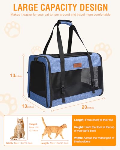 Petux Animal Carrier in 20.0"L x 13.0"W x 13.0"H, Blue