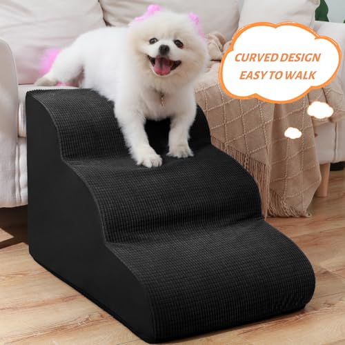 aodisman Animal Stair in Standard 3-Step 15.7"H, Black