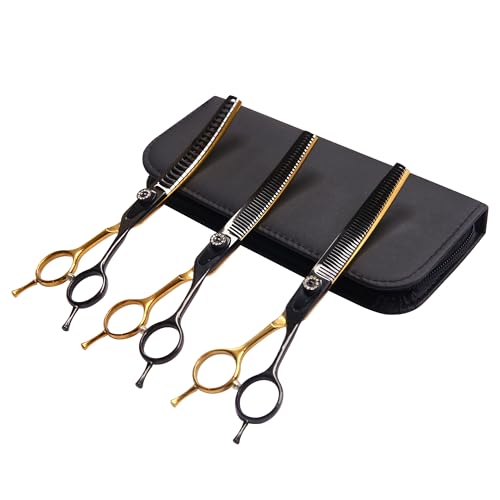 hyzrqwyw Scissors in 1 piece - Curved Fluffer, Black Gold