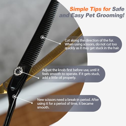 hyzrqwyw Scissors in 1 piece - Curved Fluffer, Black Gold