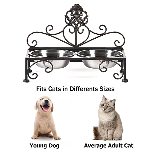 Aifeorzo Pet Feeder in 3.54" Height Black, black