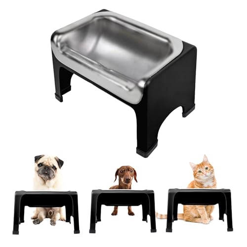 Fluff Trough Pet Feeder in Black