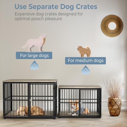 Lyromix Animal Cage in 43.3"L x 29.9"W x 33.1"H, Ancient gray