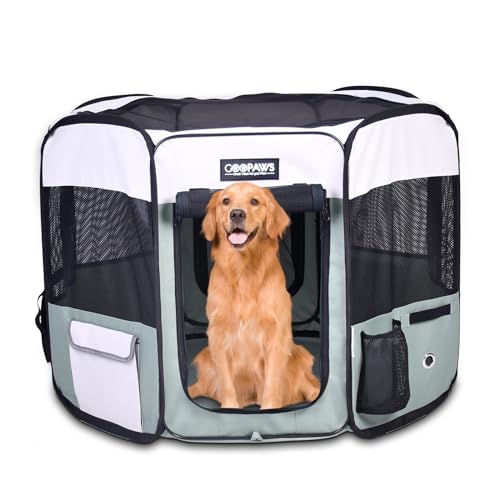 JESPET Pet Playpen in 61x61x30 Inch (Pack of 1), Shale Green