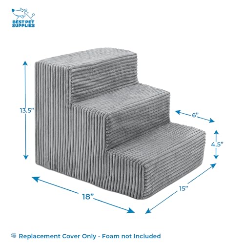 Best Pet Supplies Animal Stair in H: 13.5 Inches, Gray