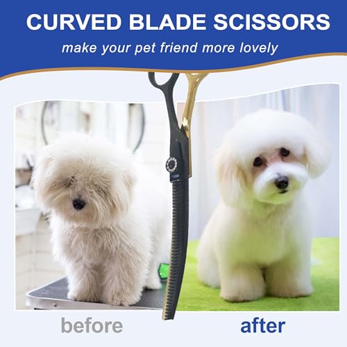 hyzrqwyw Scissors in 1 piece - Curved Fluffer, Black Gold