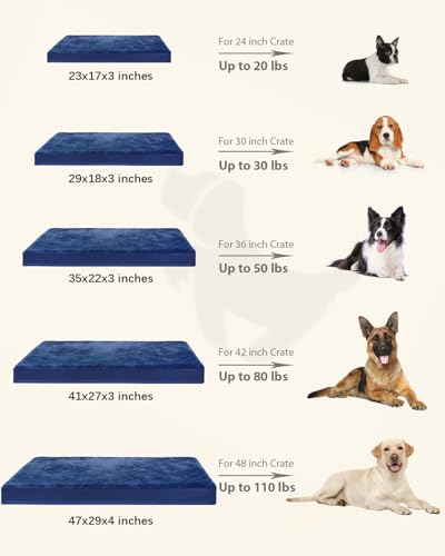 KSIIA Pet Bed Mat in 23.0"L x 17.0"W x 3.0"Th, Blue