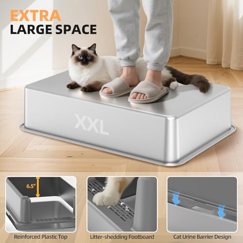 WoofiGo Litter Box in X-Large, 3 - Light Gray (Pack of 1)