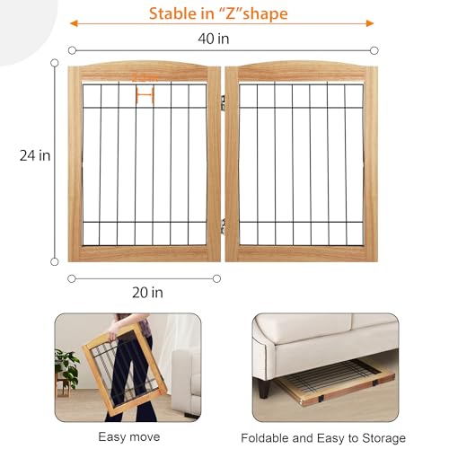 LZRS Temporary Gate in 24"Height-2 Panel, Natural