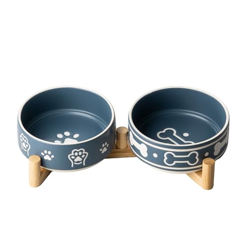 Dafuceramic Pet Feeder in S-1.5 Cups, Blue
