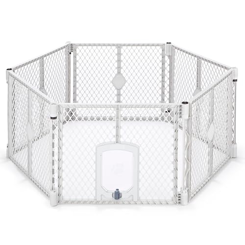 MYPET Pet Playpen in 6-Panel, Light Gray