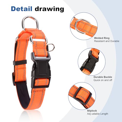 GDLKPS Animal Collar in XS:3/4" Wide for 11.5"-13.5" Neck, Orange