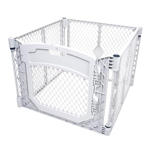 MYPET Pet Playpen in 4-Panel, Light Gray