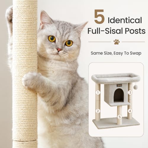 Feliskyn Pet Activity Structure in 28 Inches, Light Grey
