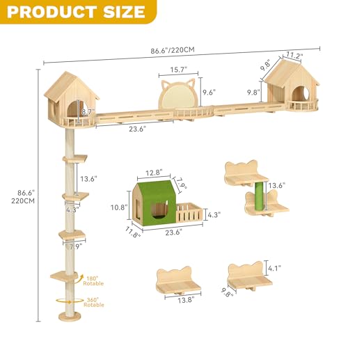 YITAHOME Pet Activity Structure in 21 pieces, Burlywood