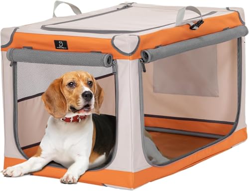 A 4 Pet Animal Cage in 30.0"L x 20.0"W x 19.0"H, Orange+Beige