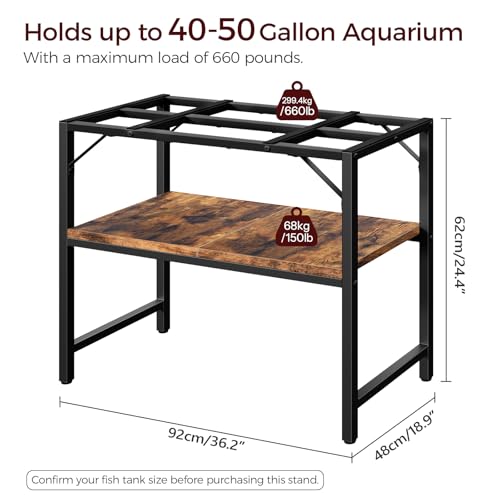 MAHANCRIS Item Stand in 40-50 Gallon, Rustic Brown
