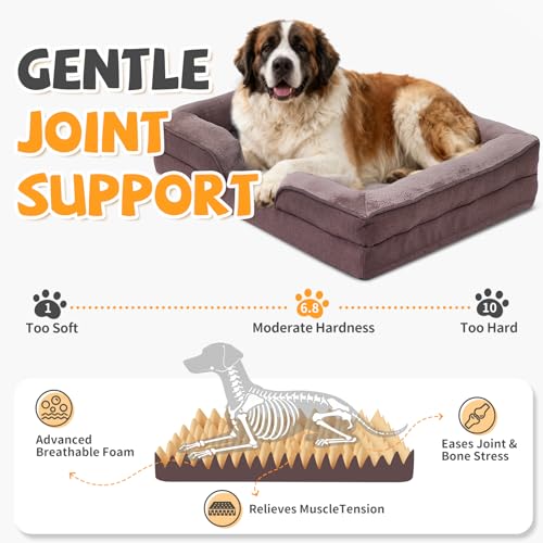 Makigued Pet Bed Mat in 42"L x 32"W x 6.7"Th, Dark Brown