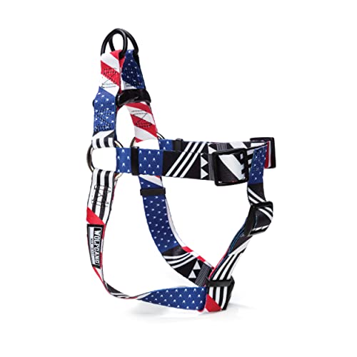 Wolfgang Man & Beast Animal Harness in Medium (5/8 Inch x 16-24 Inch), PledgeAllegiance Print
